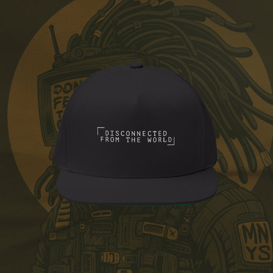 [DISCONNECTED FROM THE WORLD] Flat Brim Hat (Embroidery)